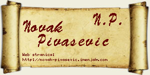 Novak Pivašević vizit kartica